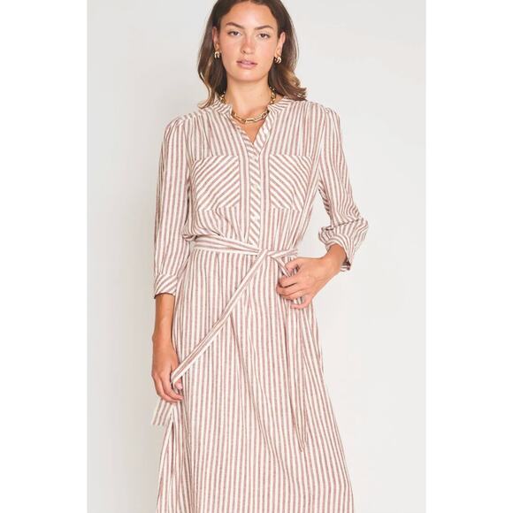 dRA Los Angeles Cassie Midi Dress in Sedona Stripe Large - Picture 2 of 14